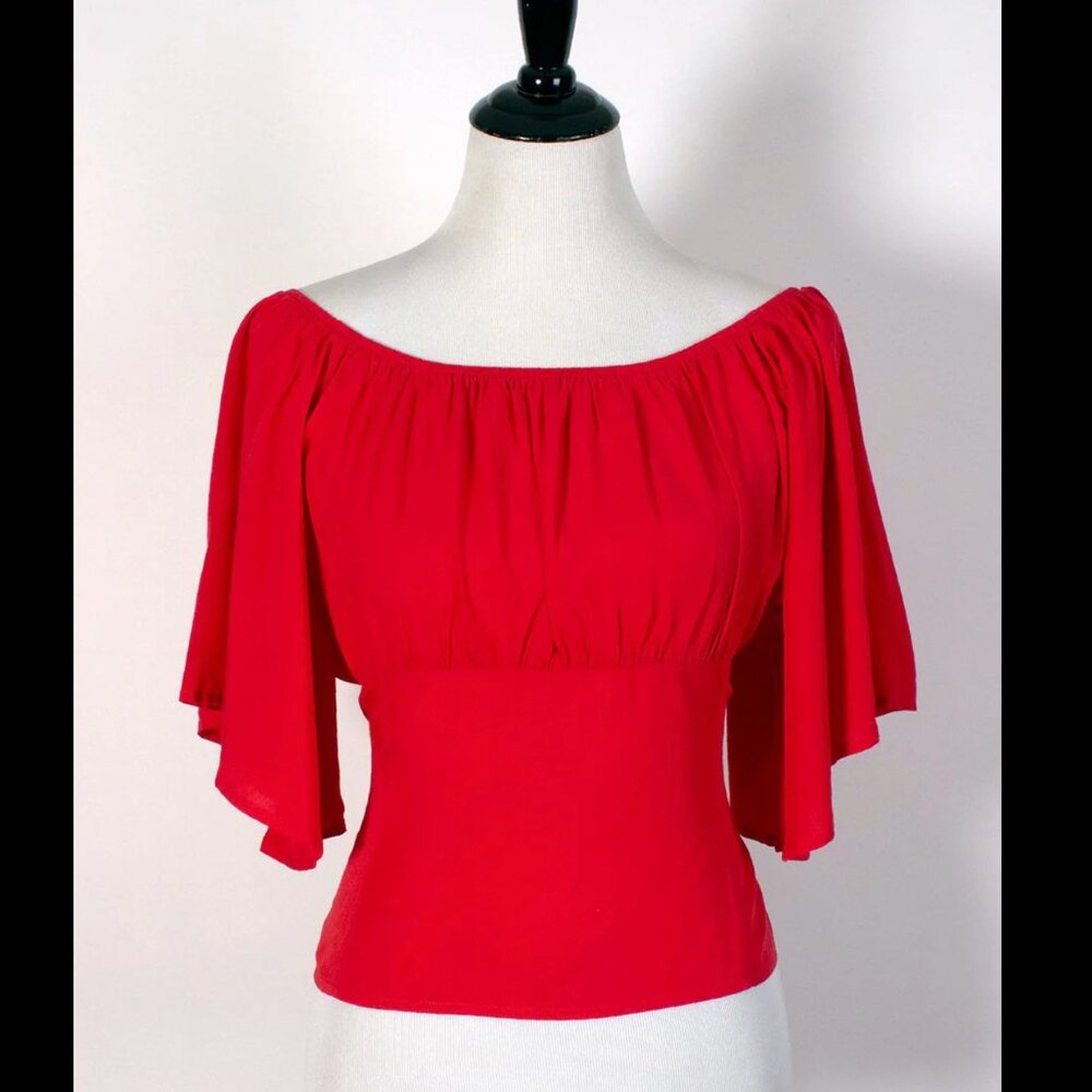 Oblong Box Shop Red Victoria Top